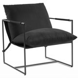 Cliatt Modern Metal Framed Sling Upholstered Accent Chair For Living Room 